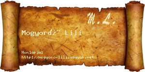 Mogyoró Lili névjegykártya